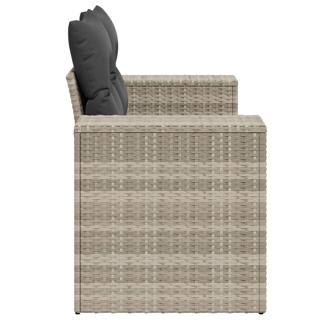 Tuinbank 2-zits met kussens poly rattan lichtgrijs is nu te koop bij PeponiXL, paradijselijk wonen!
