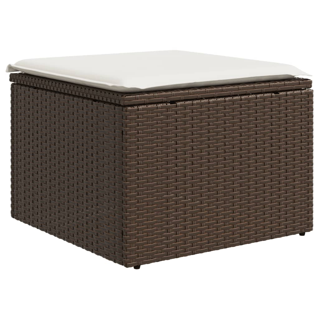 Tuinkruk met kussen 55x55x37 cm poly rattan bruin is nu te koop bij PeponiXL, paradijselijk wonen!