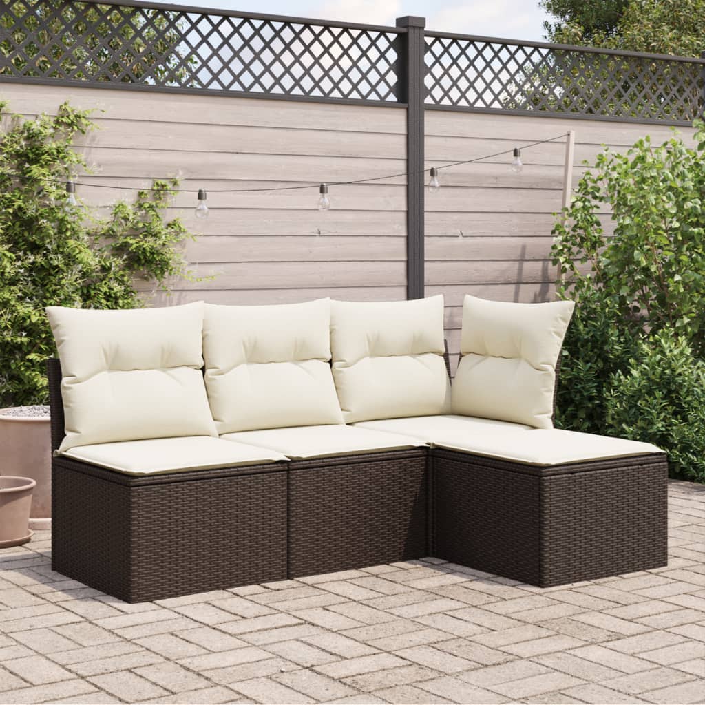Tuinkruk met kussen 55x55x37 cm poly rattan bruin is nu te koop bij PeponiXL, paradijselijk wonen!
