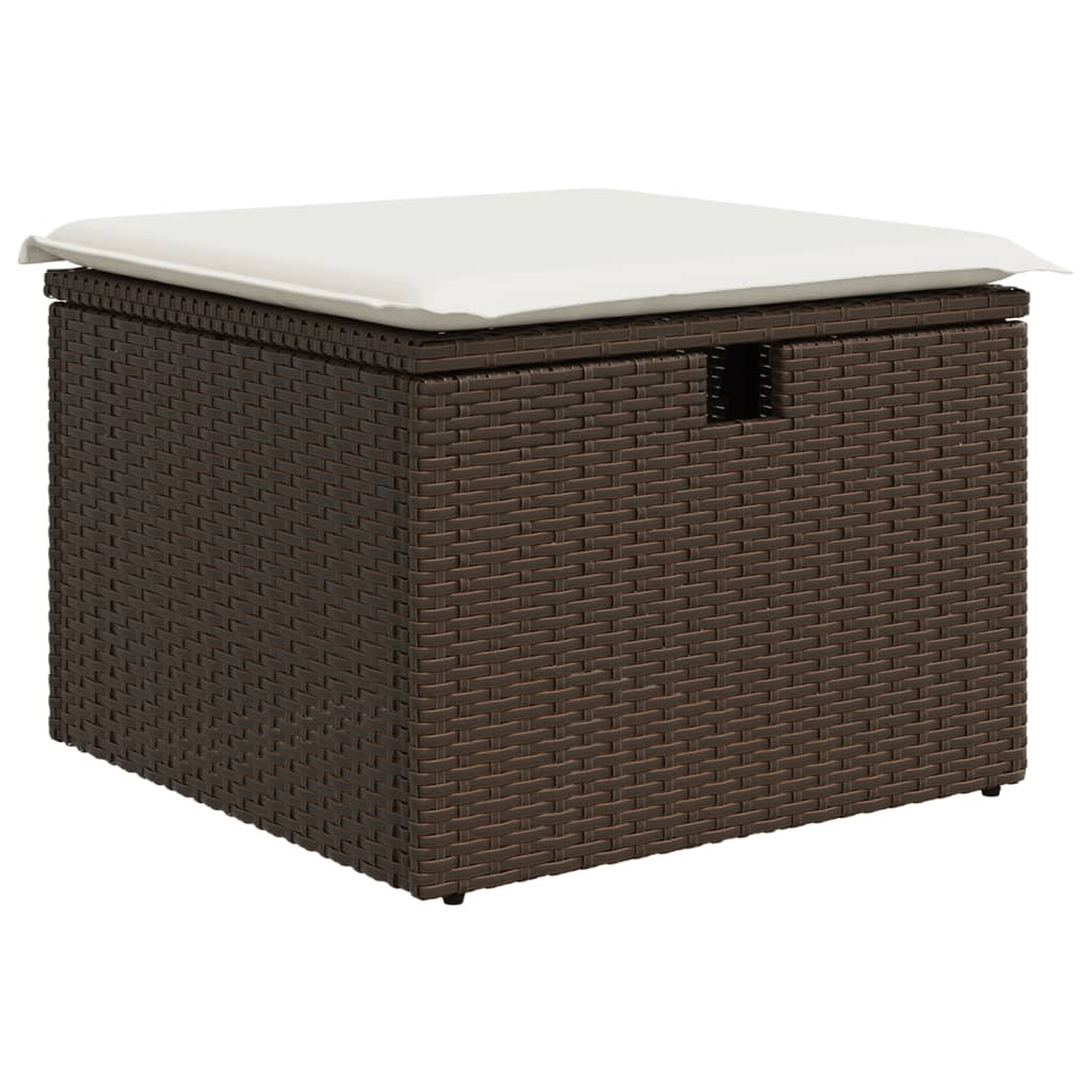 Tuinkruk met kussen 55x55x37 cm poly rattan bruin is nu te koop bij PeponiXL, paradijselijk wonen!