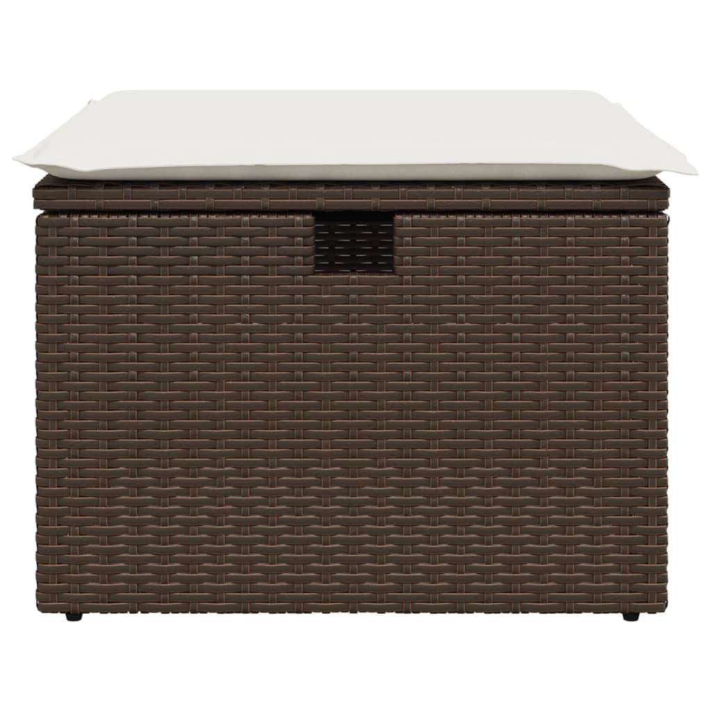 Tuinkruk met kussen 55x55x37 cm poly rattan bruin is nu te koop bij PeponiXL, paradijselijk wonen!