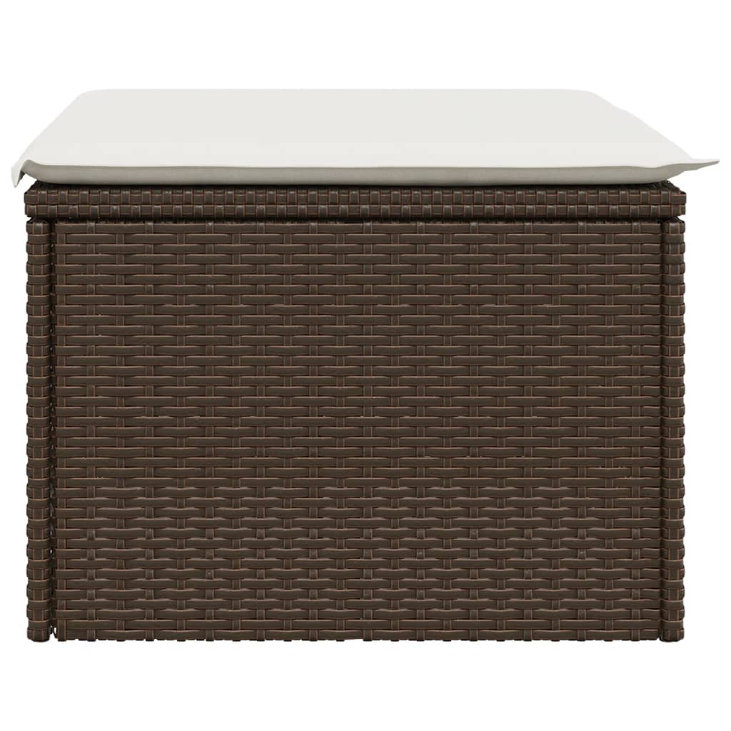 Tuinkruk met kussen 55x55x37 cm poly rattan bruin is nu te koop bij PeponiXL, paradijselijk wonen!