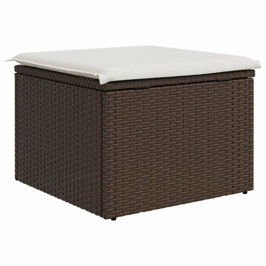 Tuinkruk met kussen 55x55x37 cm poly rattan bruin is nu te koop bij PeponiXL, paradijselijk wonen!