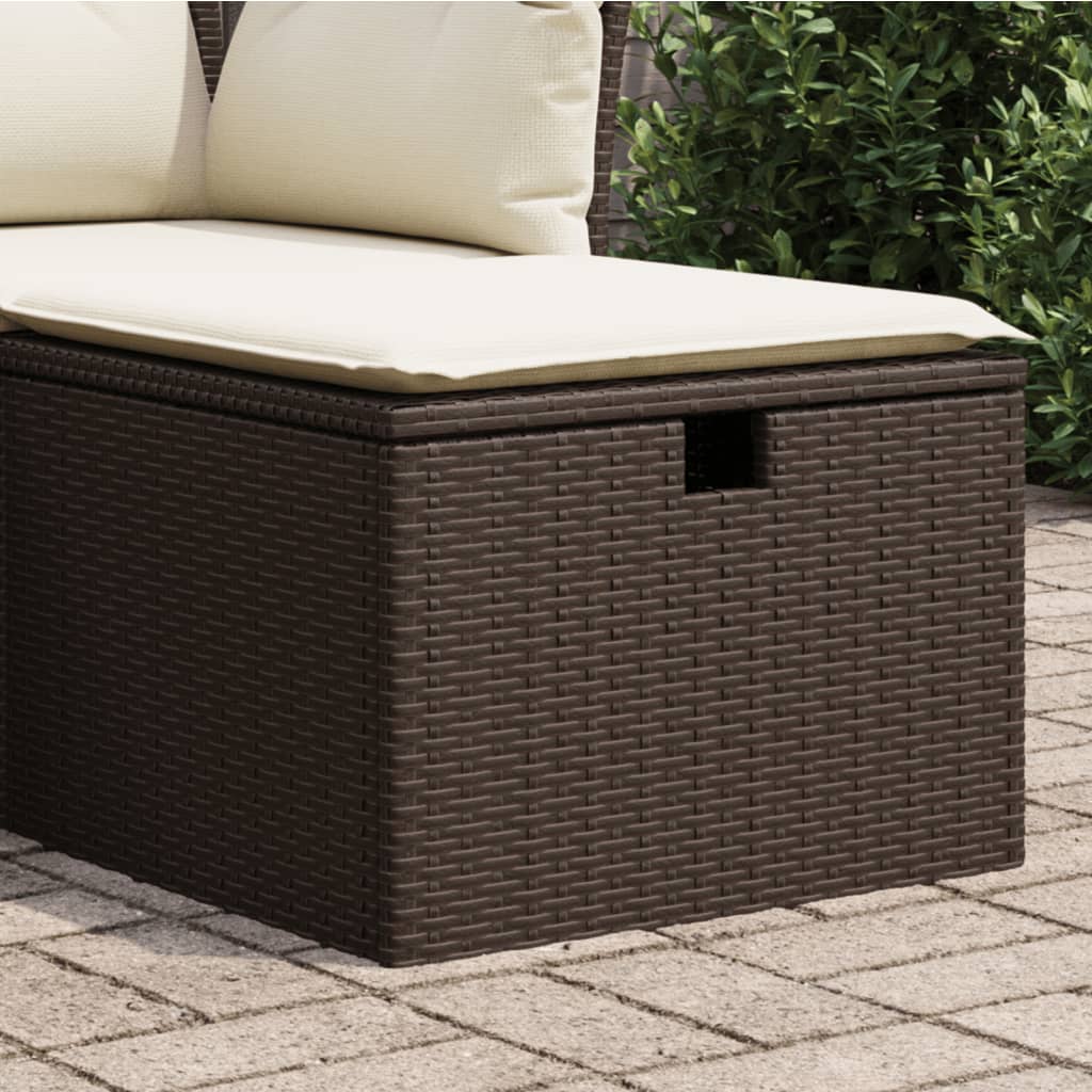 Tuinkruk met kussen 55x55x37 cm poly rattan bruin is nu te koop bij PeponiXL, paradijselijk wonen!