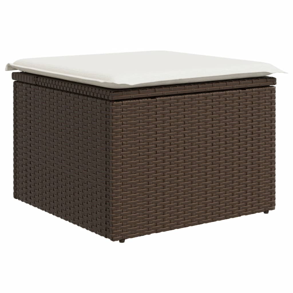 Tuinkruk met kussen 55x55x37 cm poly rattan bruin is nu te koop bij PeponiXL, paradijselijk wonen!