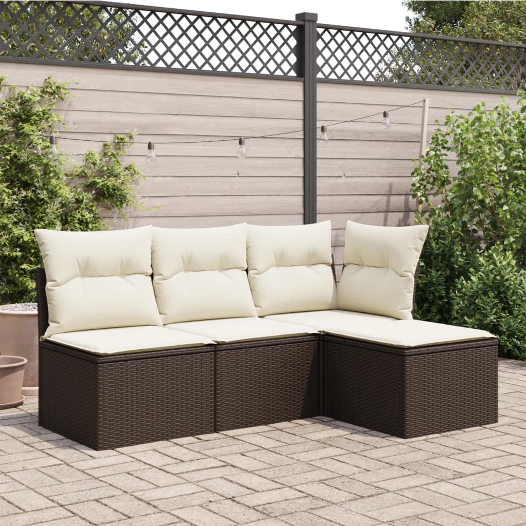 Tuinkruk met kussen 55x55x37 cm poly rattan bruin is nu te koop bij PeponiXL, paradijselijk wonen!