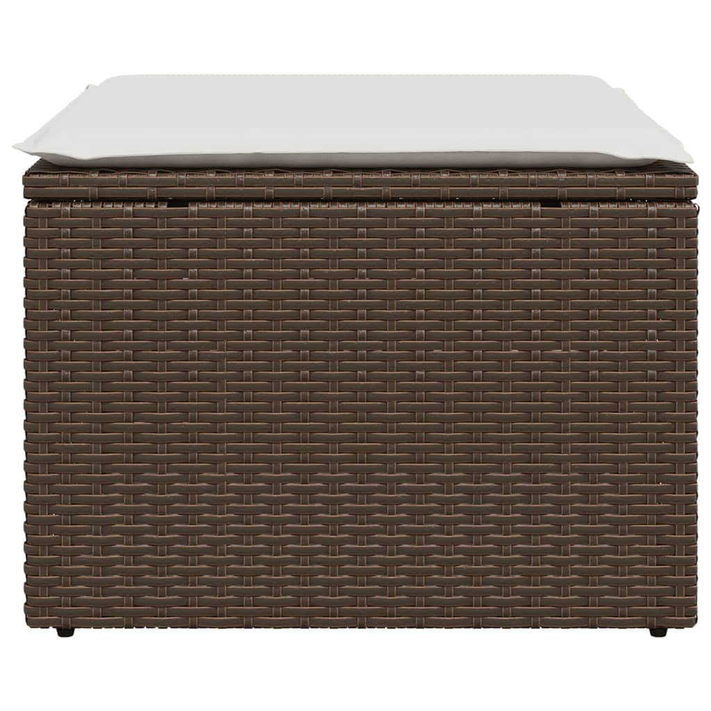 Tuinkruk met kussen 55x55x37 cm poly rattan bruin is nu te koop bij PeponiXL, paradijselijk wonen!