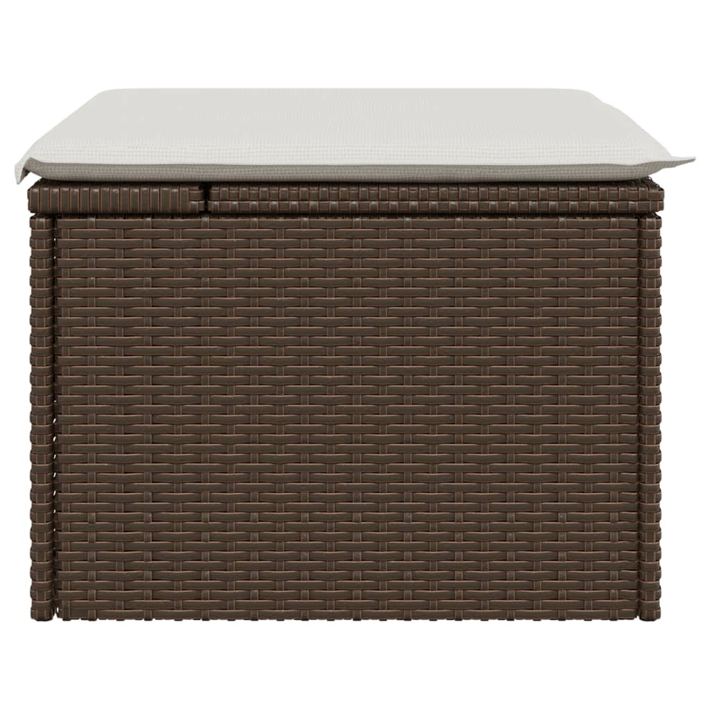 Tuinkruk met kussen 55x55x37 cm poly rattan bruin is nu te koop bij PeponiXL, paradijselijk wonen!