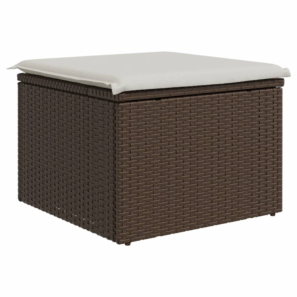 Tuinkruk met kussen 55x55x37 cm poly rattan bruin is nu te koop bij PeponiXL, paradijselijk wonen!