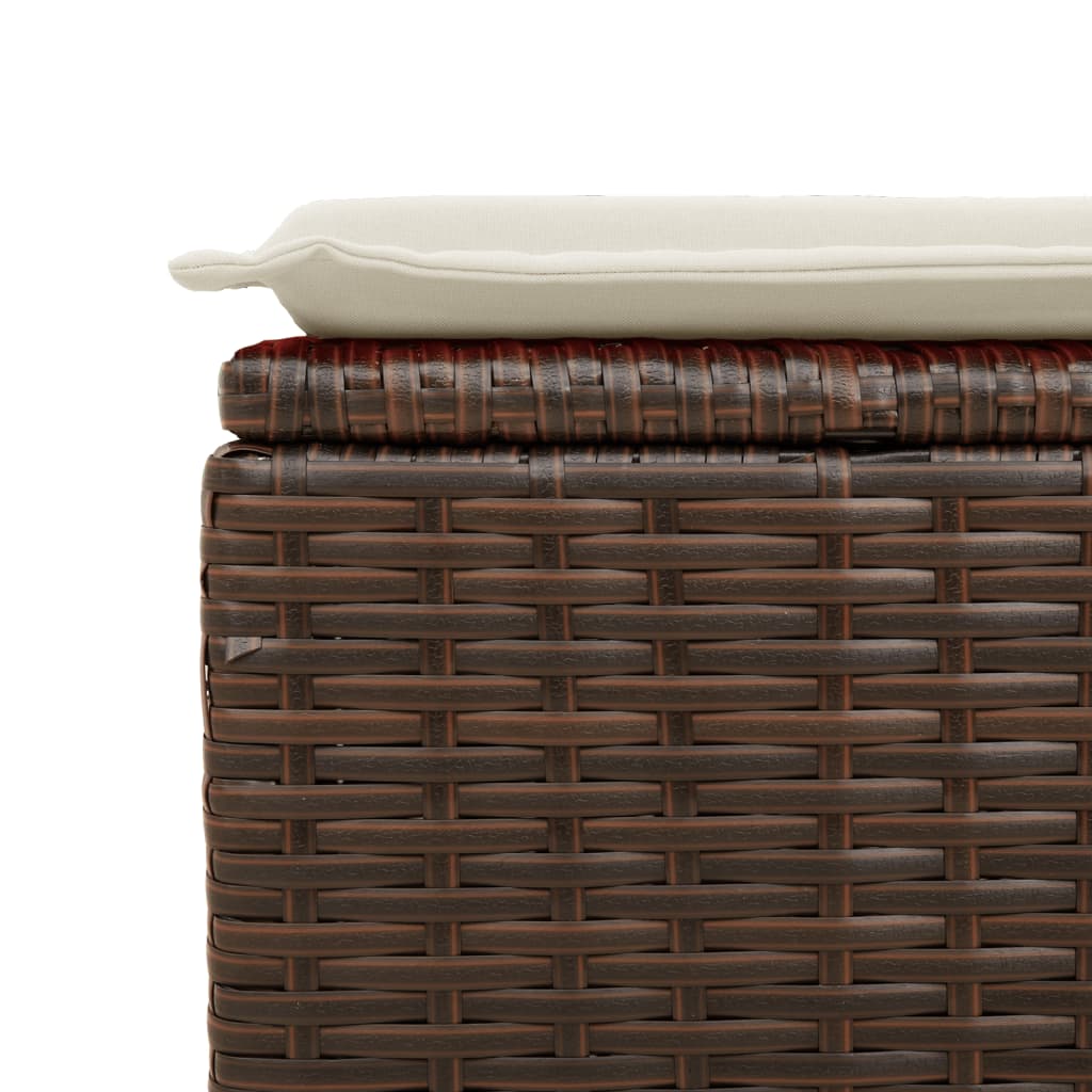 Tuinkruk met kussen 55x55x37 cm poly rattan bruin is nu te koop bij PeponiXL, paradijselijk wonen!