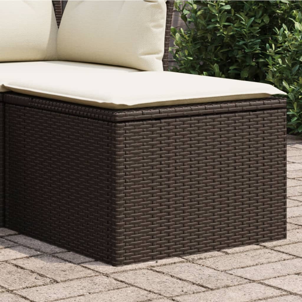 Tuinkruk met kussen 55x55x37 cm poly rattan bruin is nu te koop bij PeponiXL, paradijselijk wonen!
