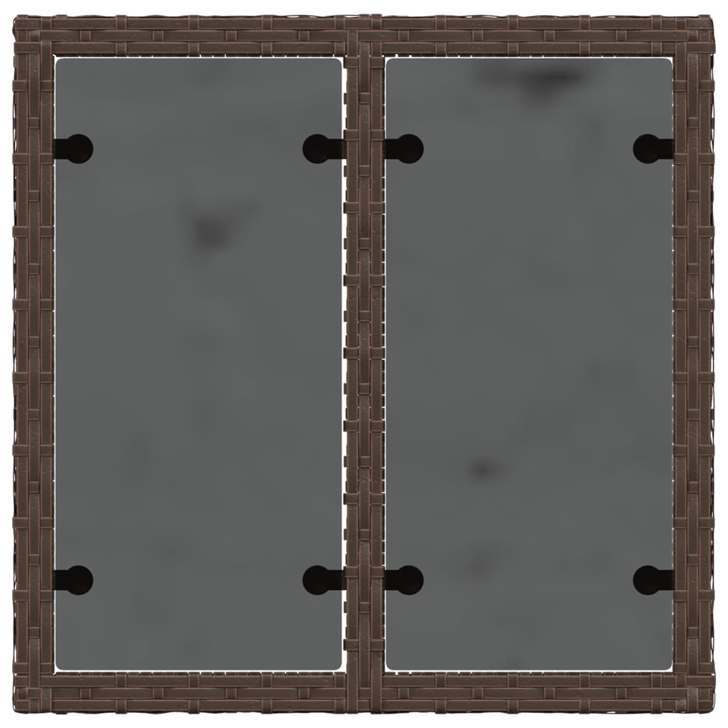 Tuintafel met glazen blad 55x55x37 cm poly rattan bruin is nu te koop bij PeponiXL, paradijselijk wonen!