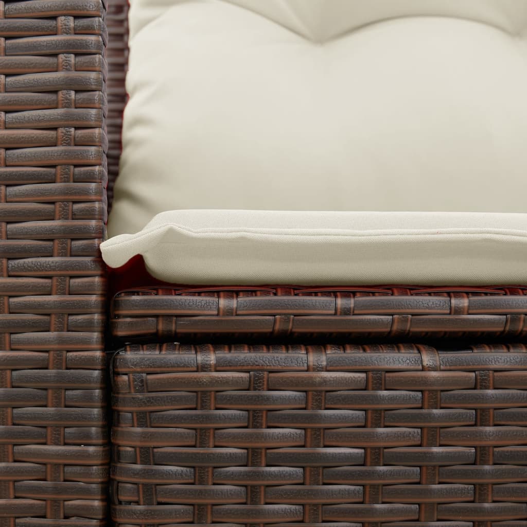 Tuinbank 2-zits met kussens poly rattan bruin is nu te koop bij PeponiXL, paradijselijk wonen!