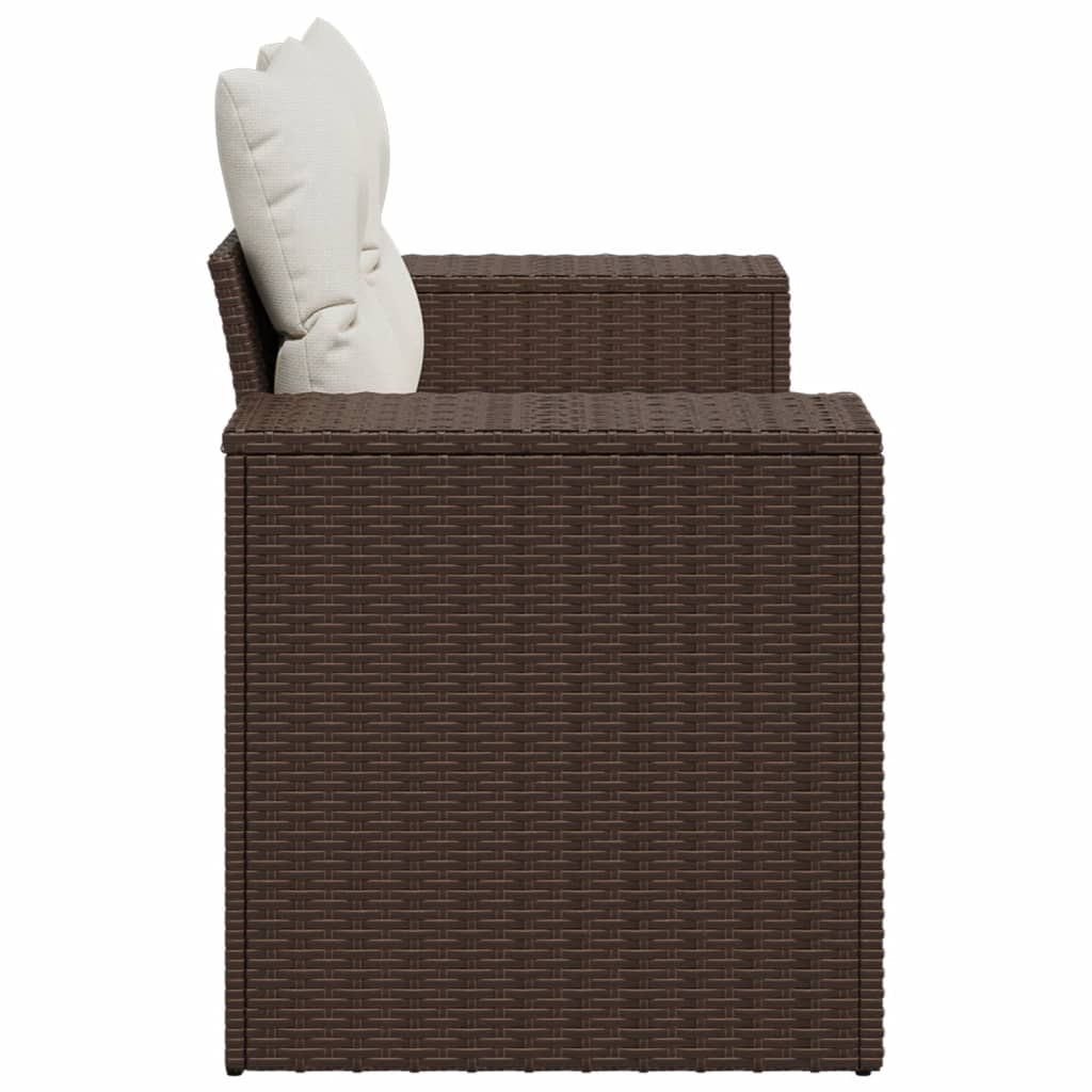 Tuinbank 2-zits met kussens poly rattan bruin is nu te koop bij PeponiXL, paradijselijk wonen!