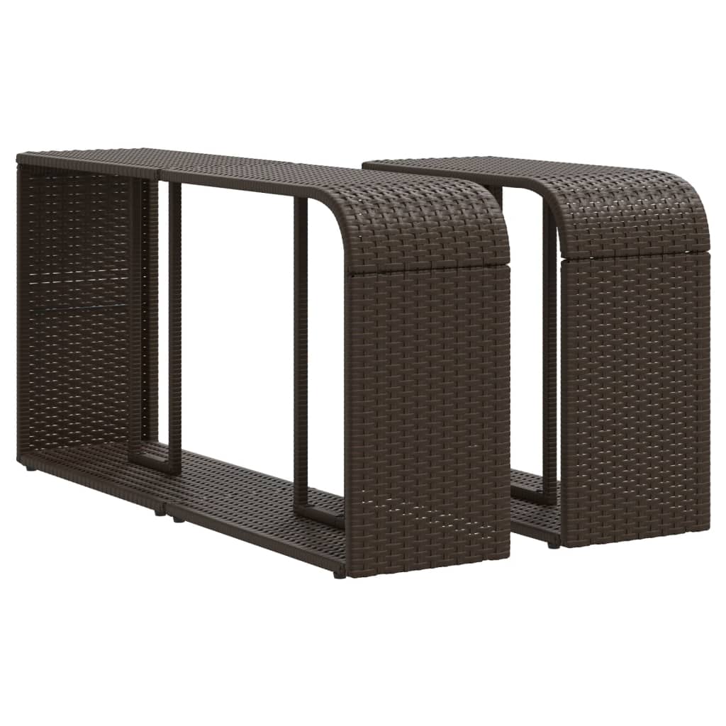 Opbergschappen 2 st poly rattan bruin is nu te koop bij PeponiXL, paradijselijk wonen!