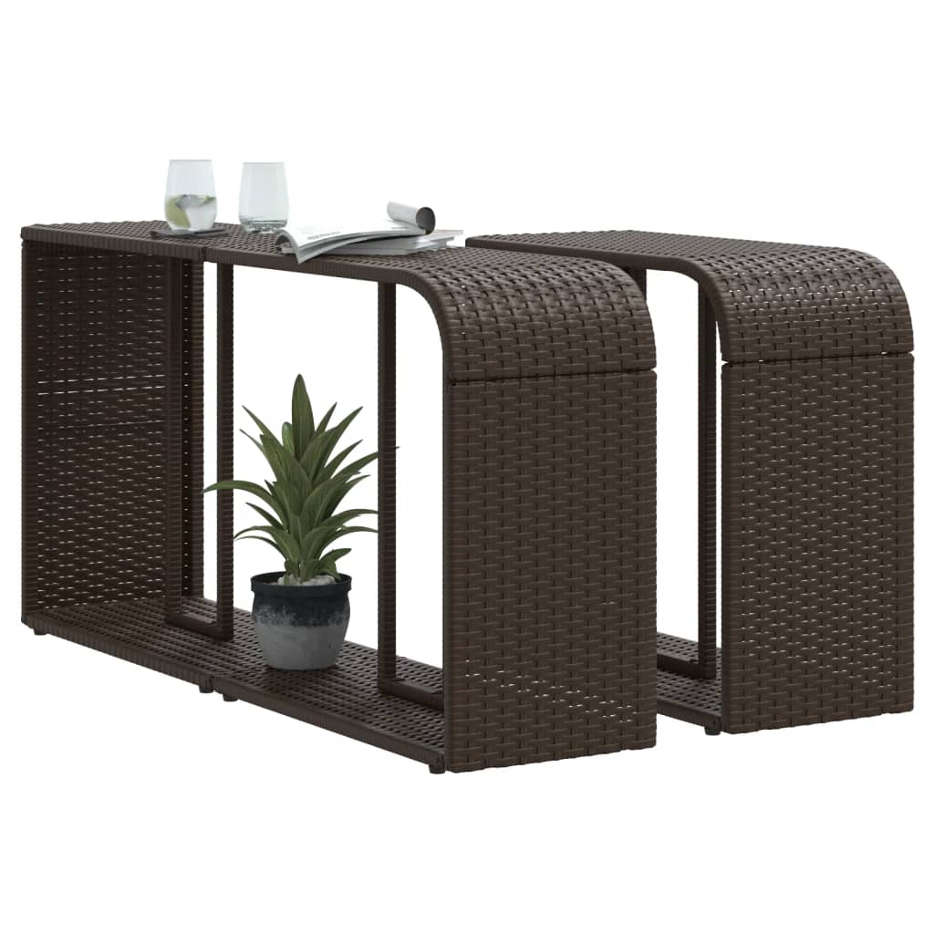 Opbergschappen 2 st poly rattan bruin is nu te koop bij PeponiXL, paradijselijk wonen!
