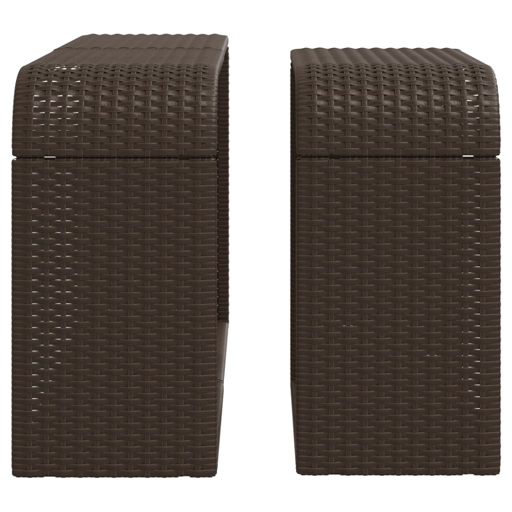Opbergschappen 2 st poly rattan bruin is nu te koop bij PeponiXL, paradijselijk wonen!