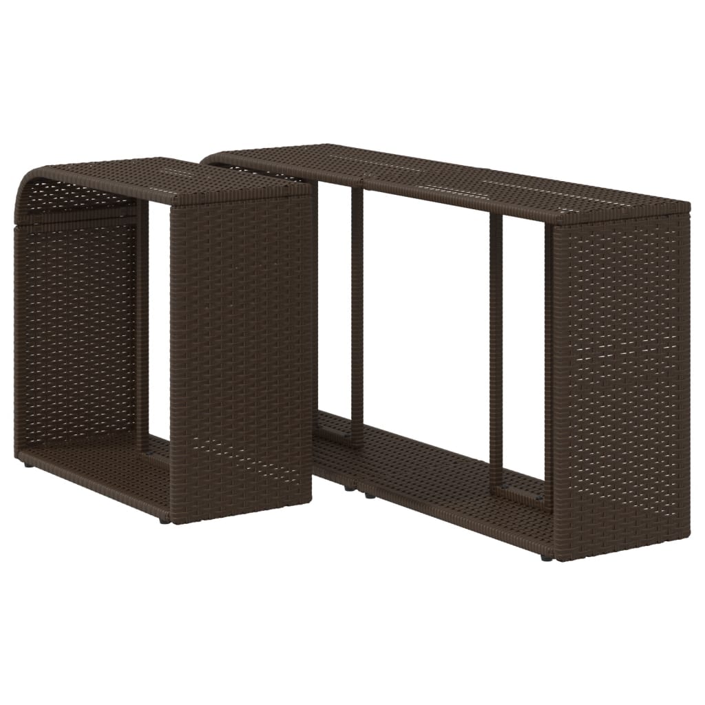 Opbergschappen 2 st poly rattan bruin is nu te koop bij PeponiXL, paradijselijk wonen!