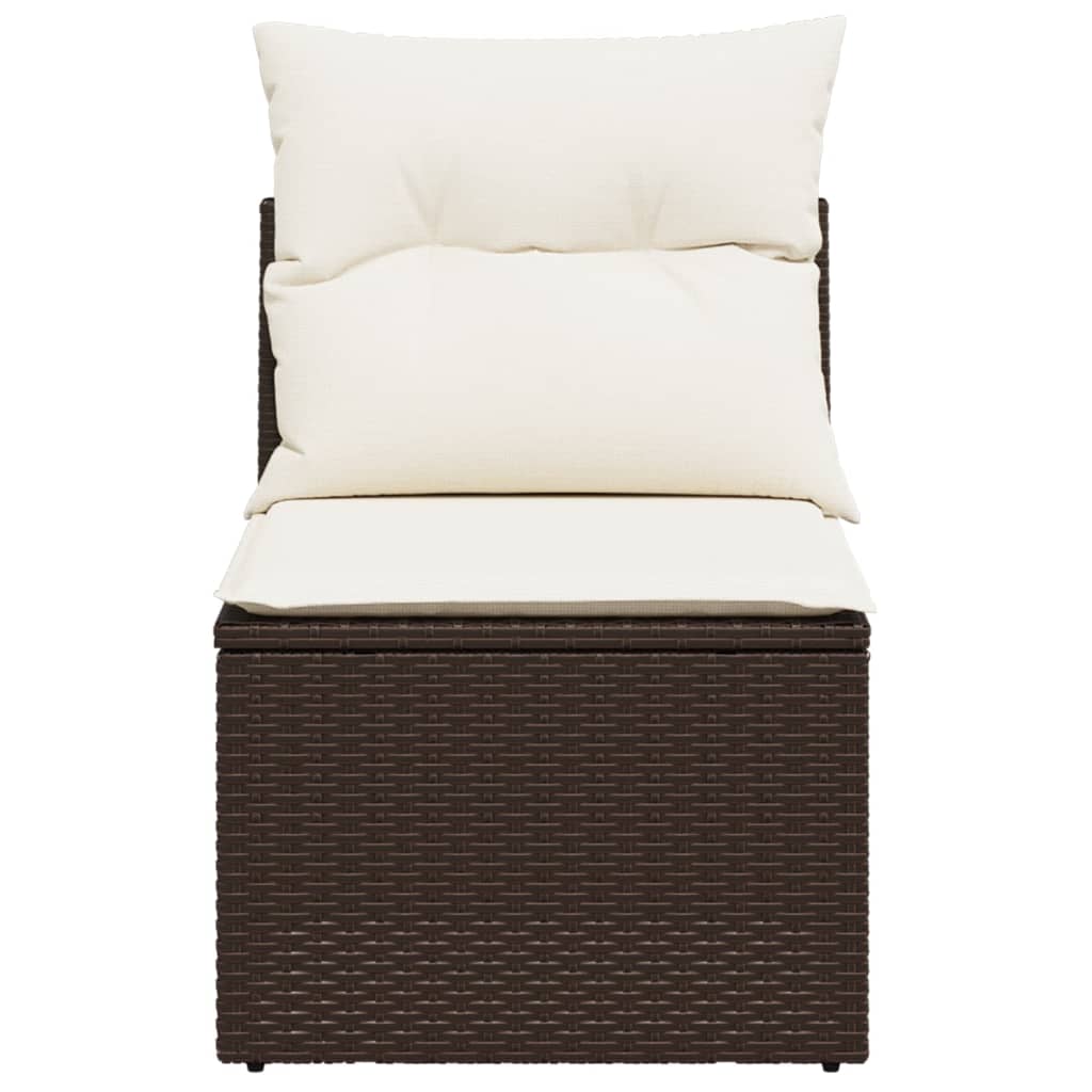 Tuinstoel zonder armleuning met kussens poly rattan bruin is nu te koop bij PeponiXL, paradijselijk wonen!
