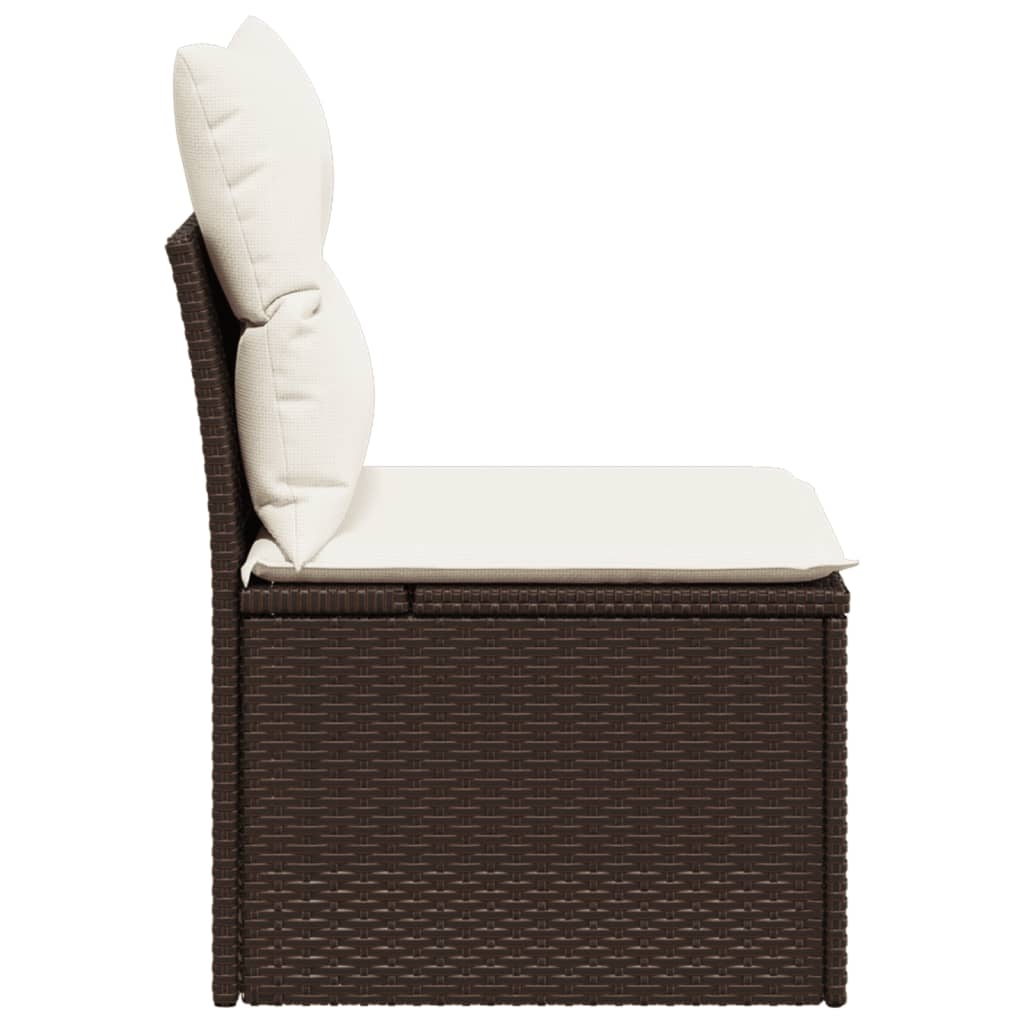Tuinstoel zonder armleuning met kussens poly rattan bruin is nu te koop bij PeponiXL, paradijselijk wonen!