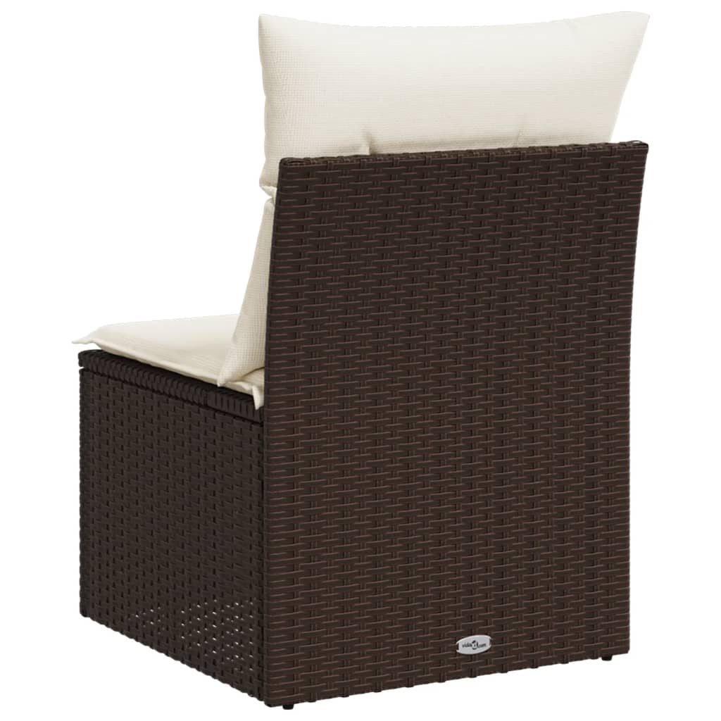 Tuinstoel zonder armleuning met kussens poly rattan bruin is nu te koop bij PeponiXL, paradijselijk wonen!