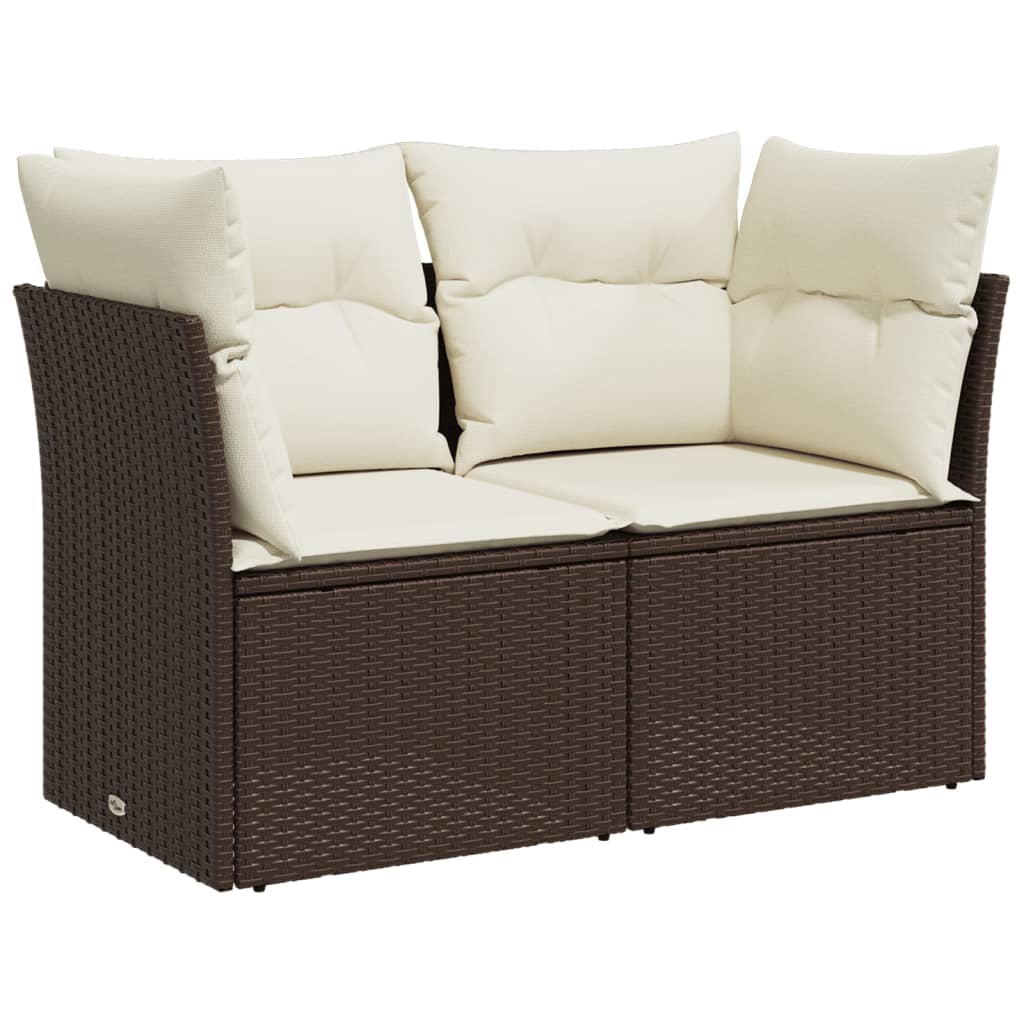 Tuinbank 2-zits met kussens poly rattan bruin is nu te koop bij PeponiXL, paradijselijk wonen!
