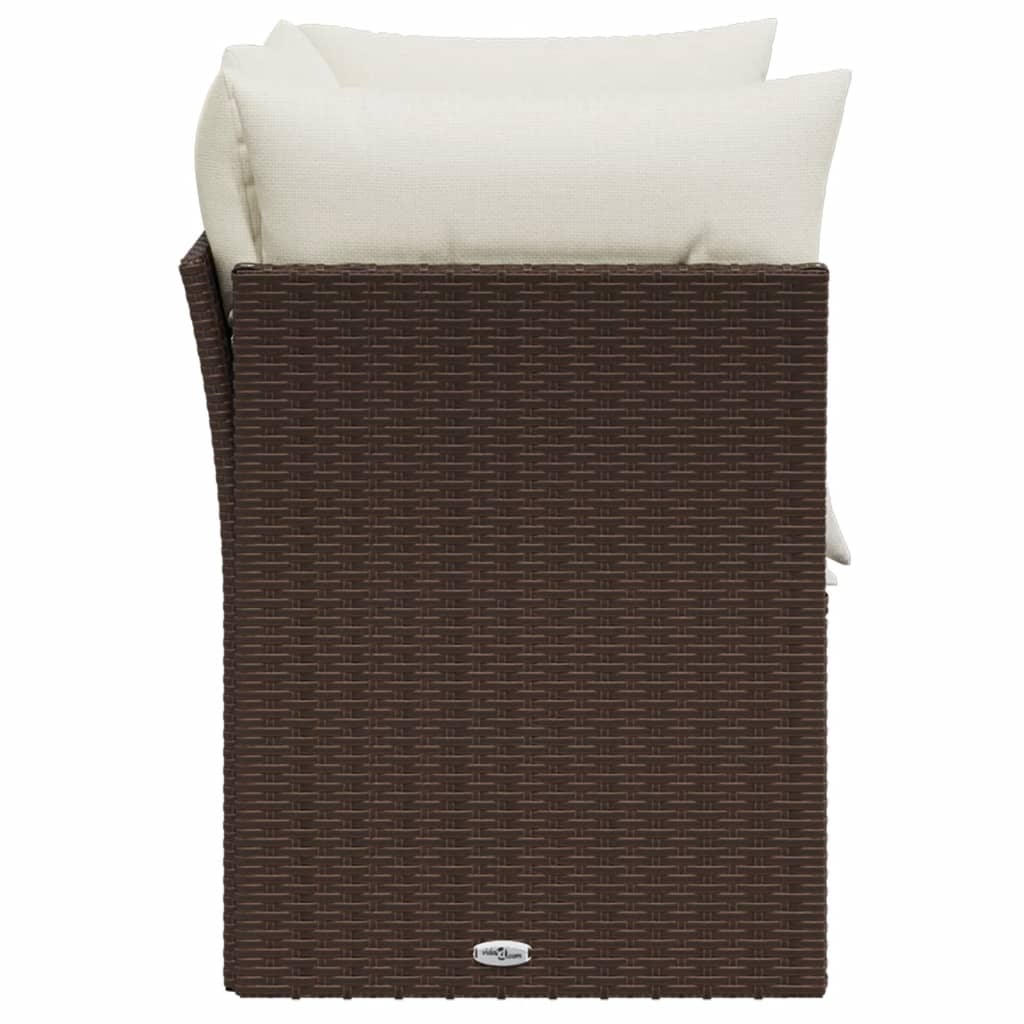 Tuinbank 2-zits met kussens poly rattan bruin is nu te koop bij PeponiXL, paradijselijk wonen!