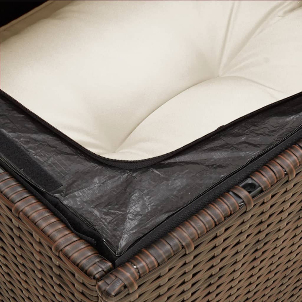 Tuinbank 2-zits met kussens poly rattan bruin is nu te koop bij PeponiXL, paradijselijk wonen!
