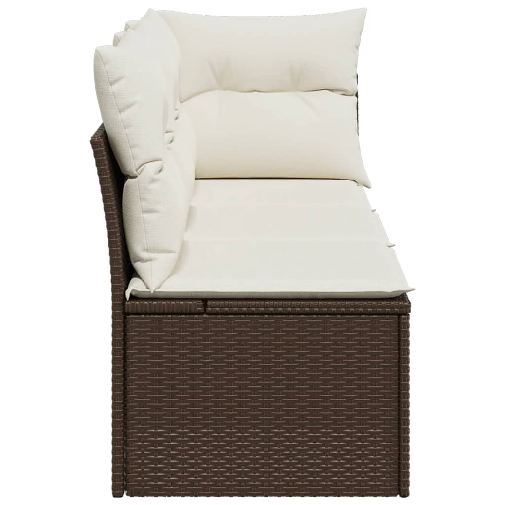 Tuinbank 3-zits met kussens poly rattan bruin is nu te koop bij PeponiXL, paradijselijk wonen!