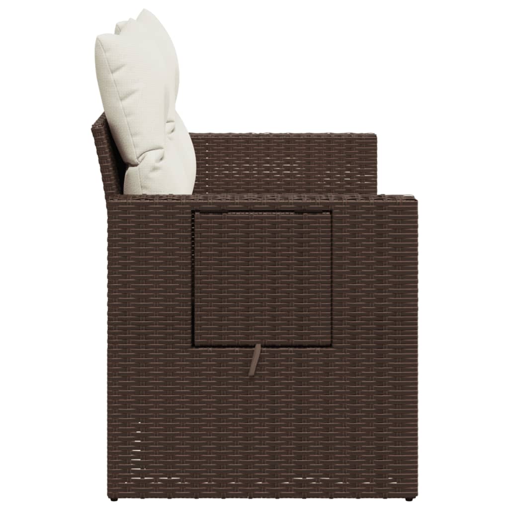 Tuinbank 2-zits met kussens poly rattan bruin is nu te koop bij PeponiXL, paradijselijk wonen!