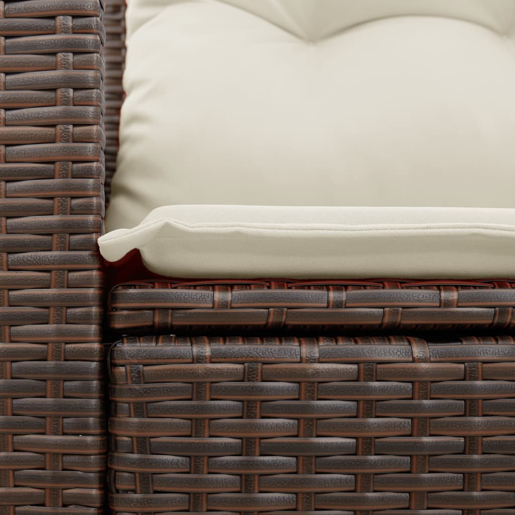 Tuinbank 2-zits met kussens poly rattan bruin is nu te koop bij PeponiXL, paradijselijk wonen!