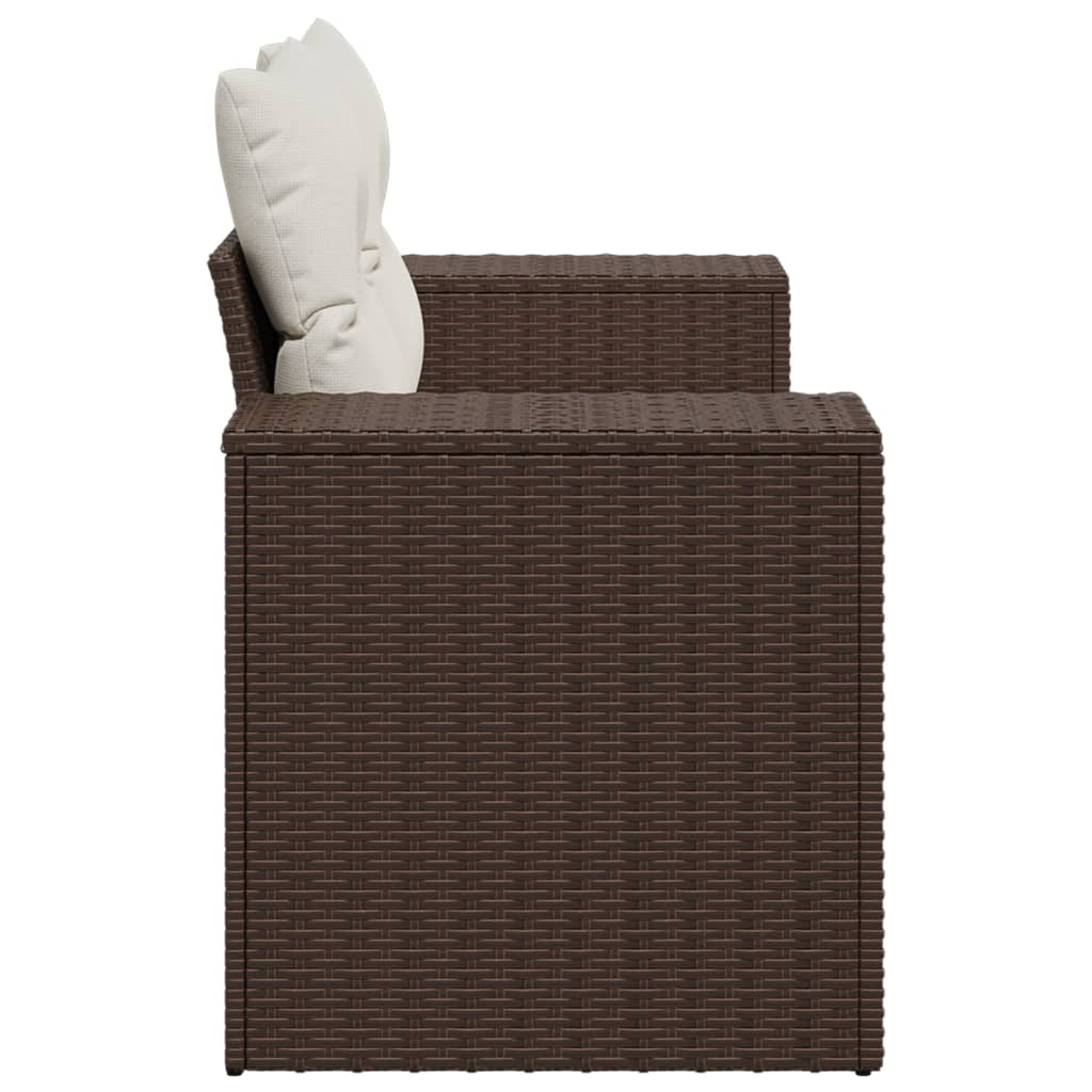Tuinbank 2-zits met kussens poly rattan bruin is nu te koop bij PeponiXL, paradijselijk wonen!