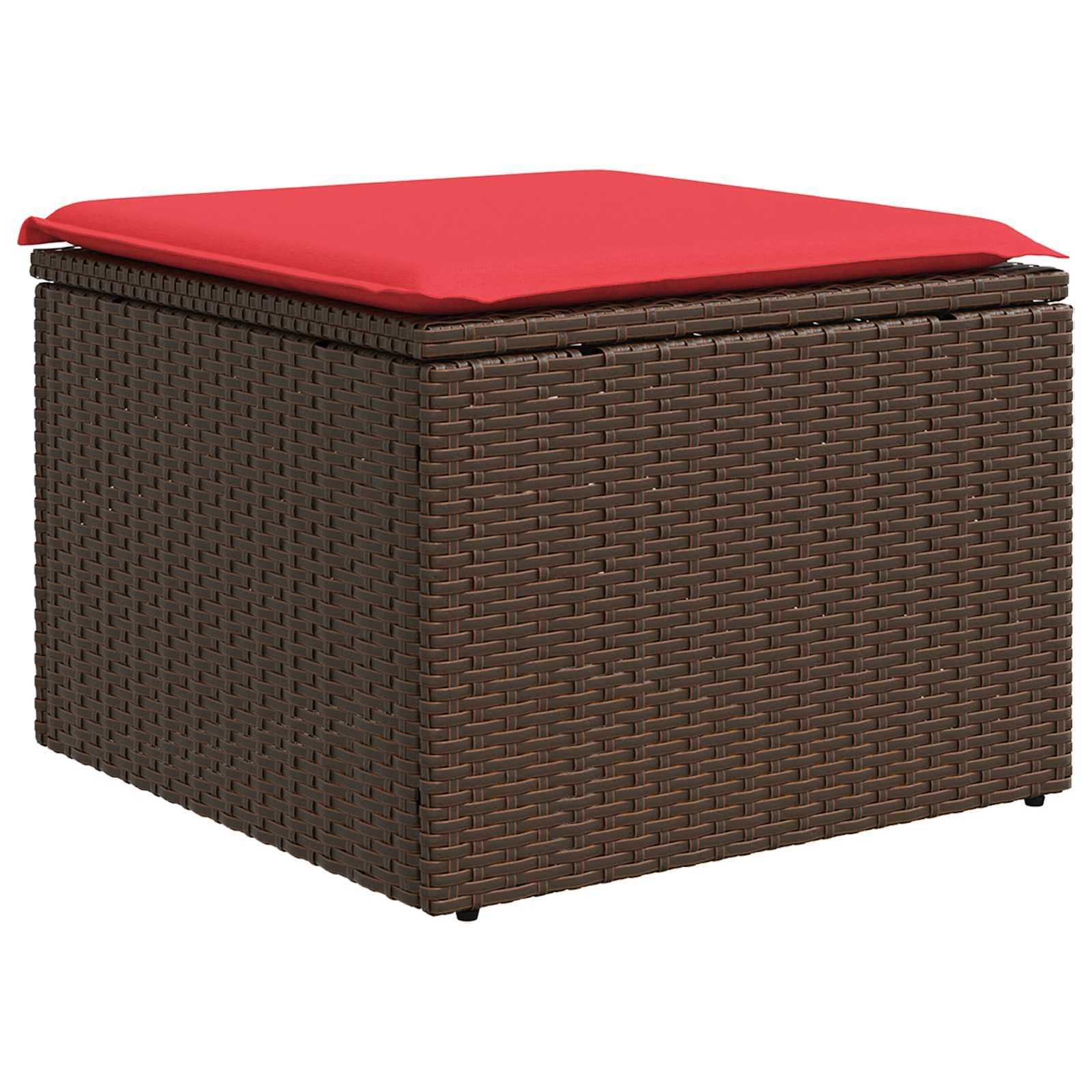 Tuinkruk met kussen 55x55x37 cm poly rattan bruin is nu te koop bij PeponiXL, paradijselijk wonen!