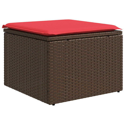 Tuinkruk met kussen 55x55x37 cm poly rattan bruin is nu te koop bij PeponiXL, paradijselijk wonen!