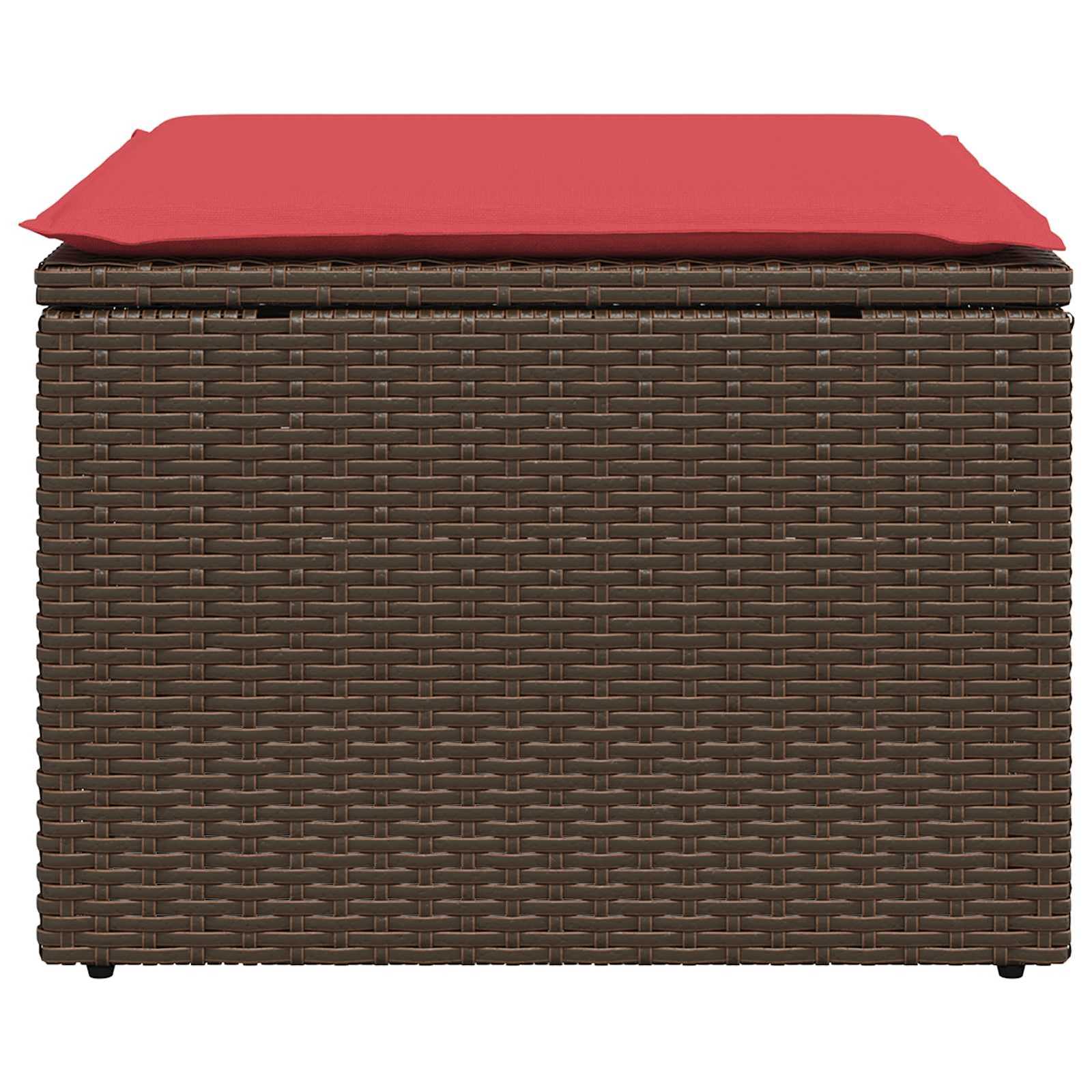 Tuinkruk met kussen 55x55x37 cm poly rattan bruin is nu te koop bij PeponiXL, paradijselijk wonen!