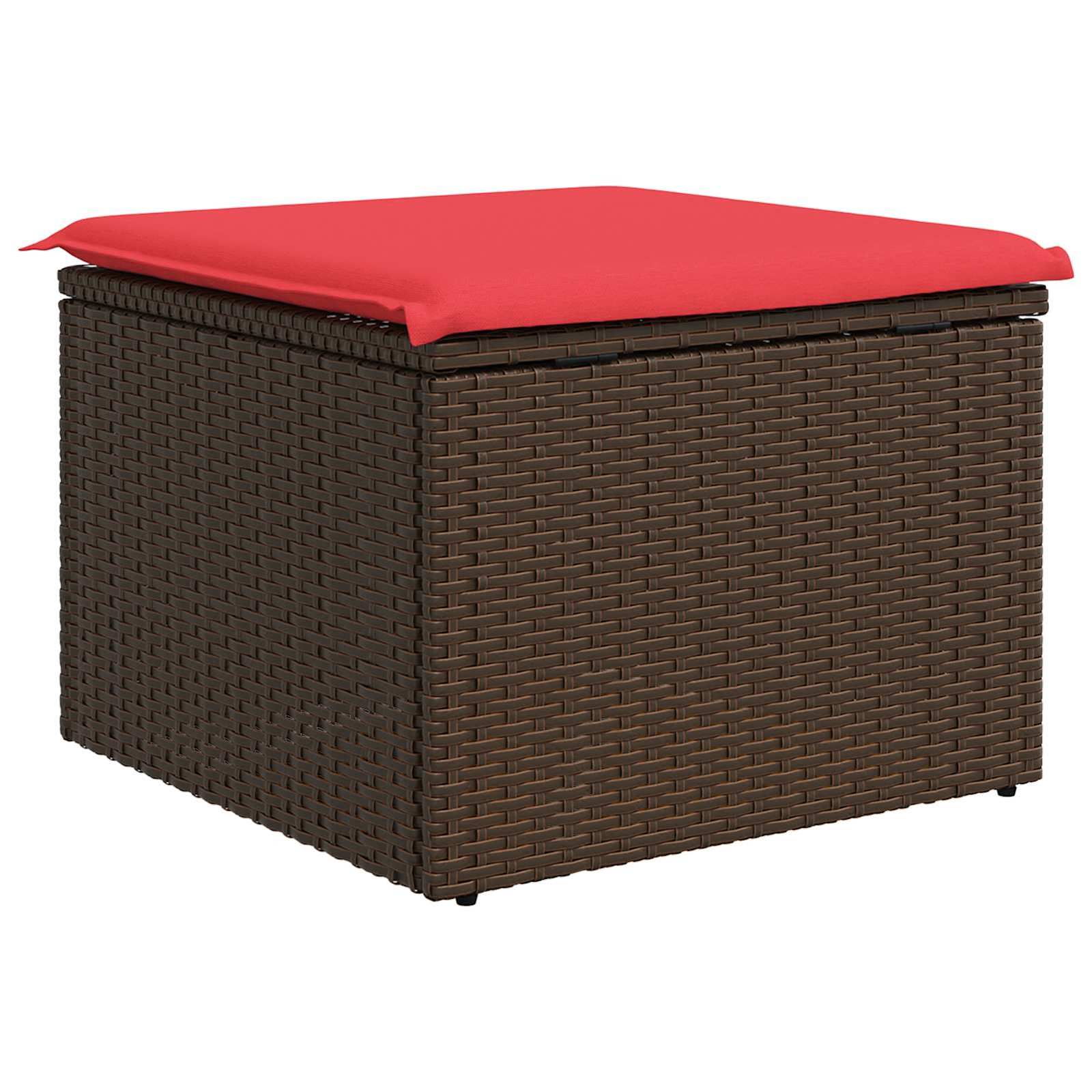 Tuinkruk met kussen 55x55x37 cm poly rattan bruin is nu te koop bij PeponiXL, paradijselijk wonen!