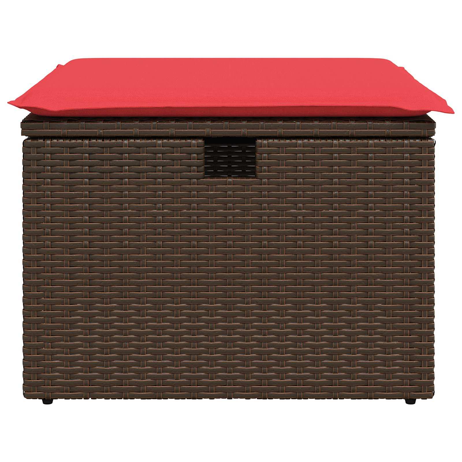 Tuinkruk met kussen 55x55x37 cm poly rattan bruin is nu te koop bij PeponiXL, paradijselijk wonen!