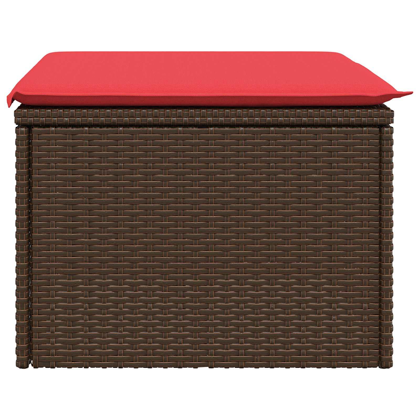 Tuinkruk met kussen 55x55x37 cm poly rattan bruin is nu te koop bij PeponiXL, paradijselijk wonen!