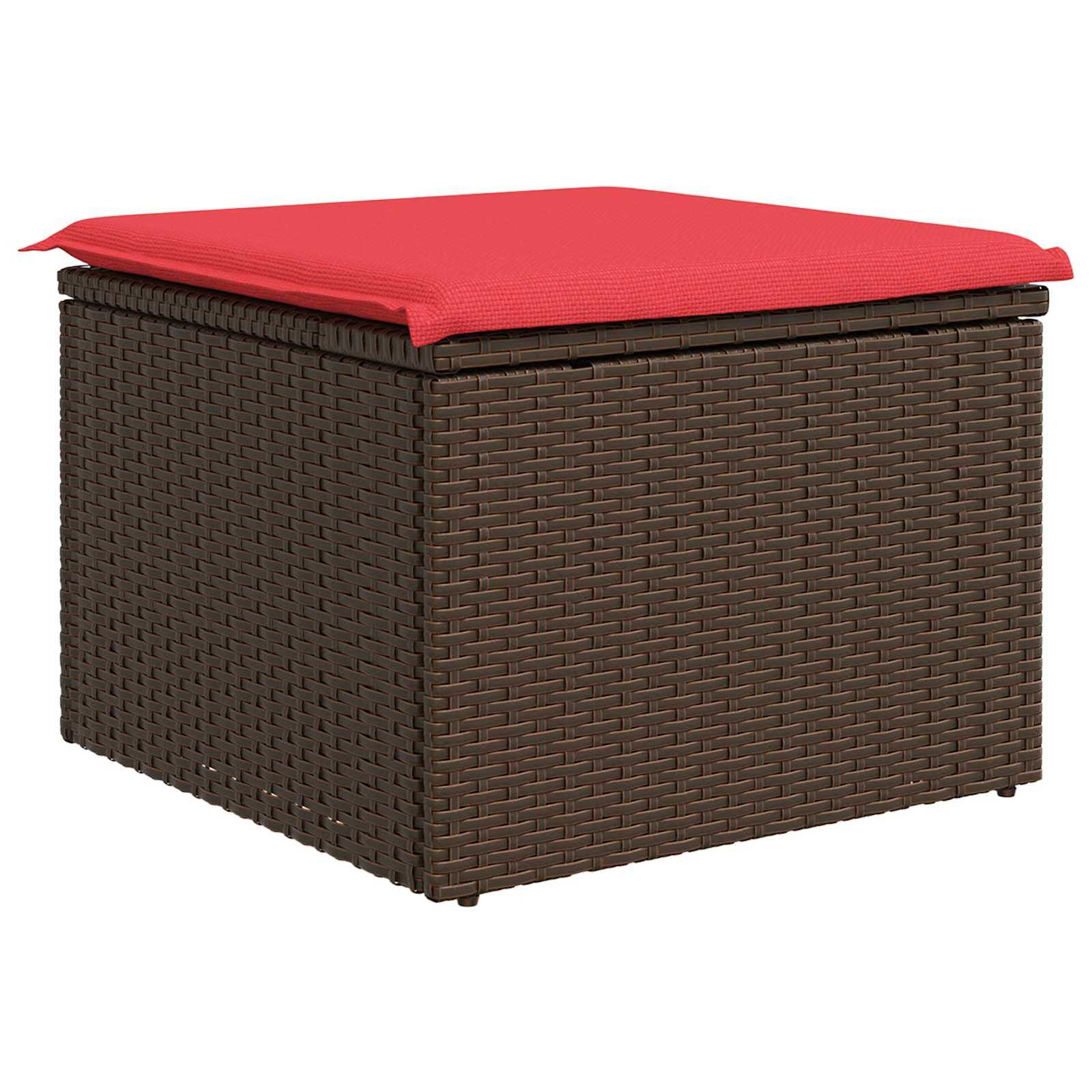 Tuinkruk met kussen 55x55x37 cm poly rattan bruin is nu te koop bij PeponiXL, paradijselijk wonen!