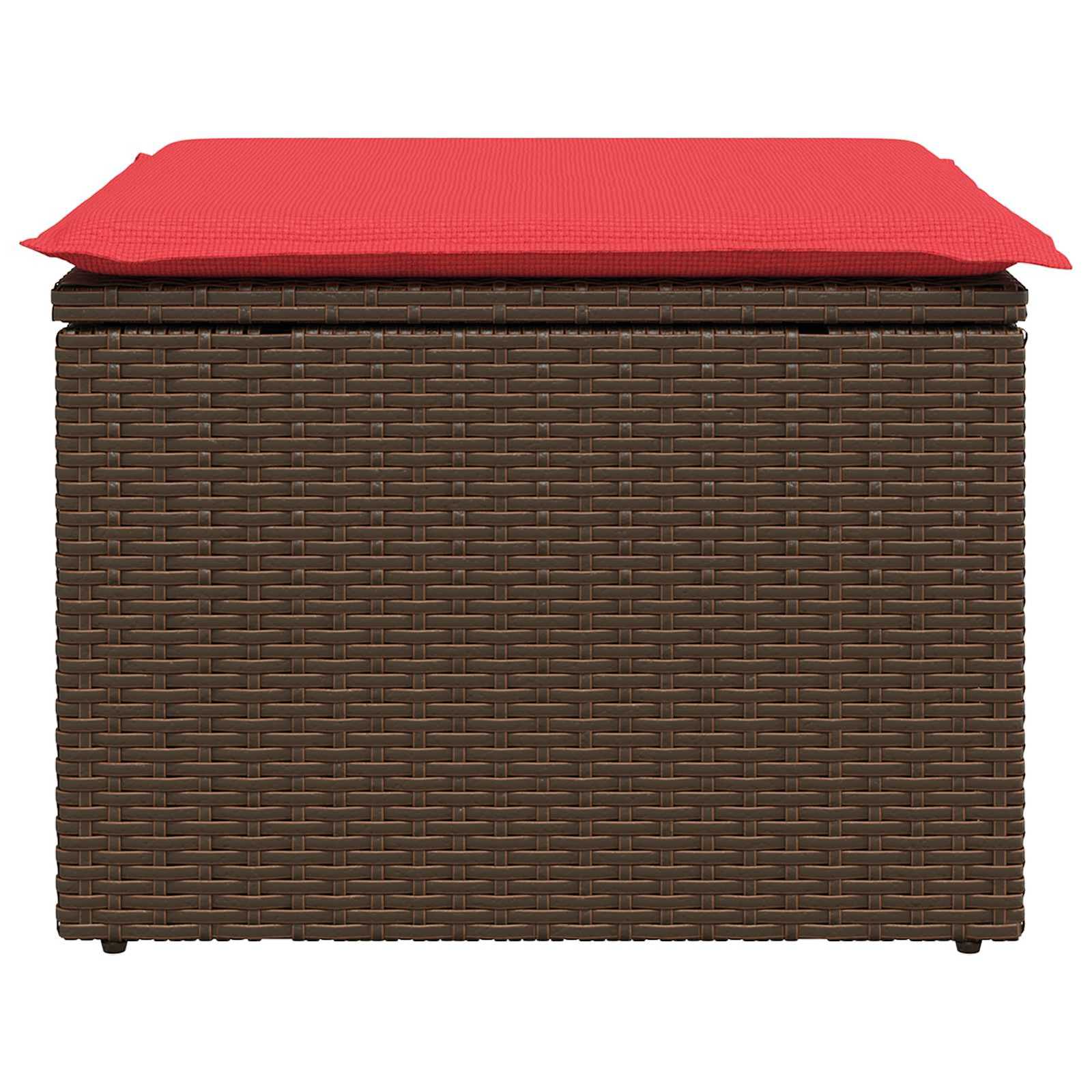 Tuinkruk met kussen 55x55x37 cm poly rattan bruin is nu te koop bij PeponiXL, paradijselijk wonen!