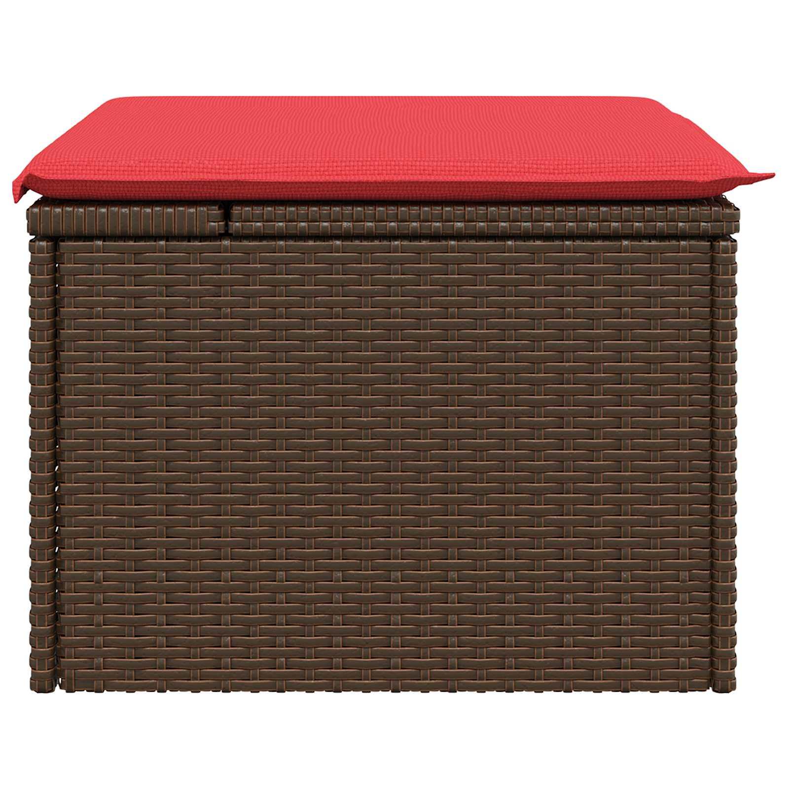 Tuinkruk met kussen 55x55x37 cm poly rattan bruin is nu te koop bij PeponiXL, paradijselijk wonen!