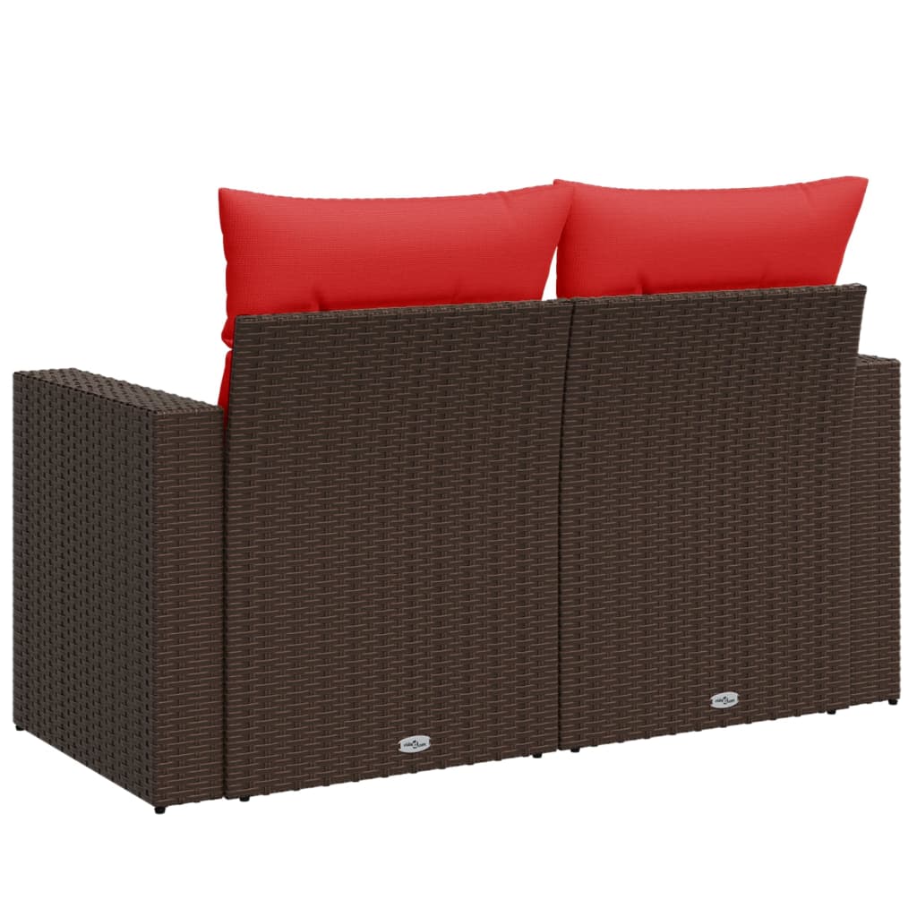 Tuinbank met kussens 2-zits poly rattan bruin is nu te koop bij PeponiXL, paradijselijk wonen!