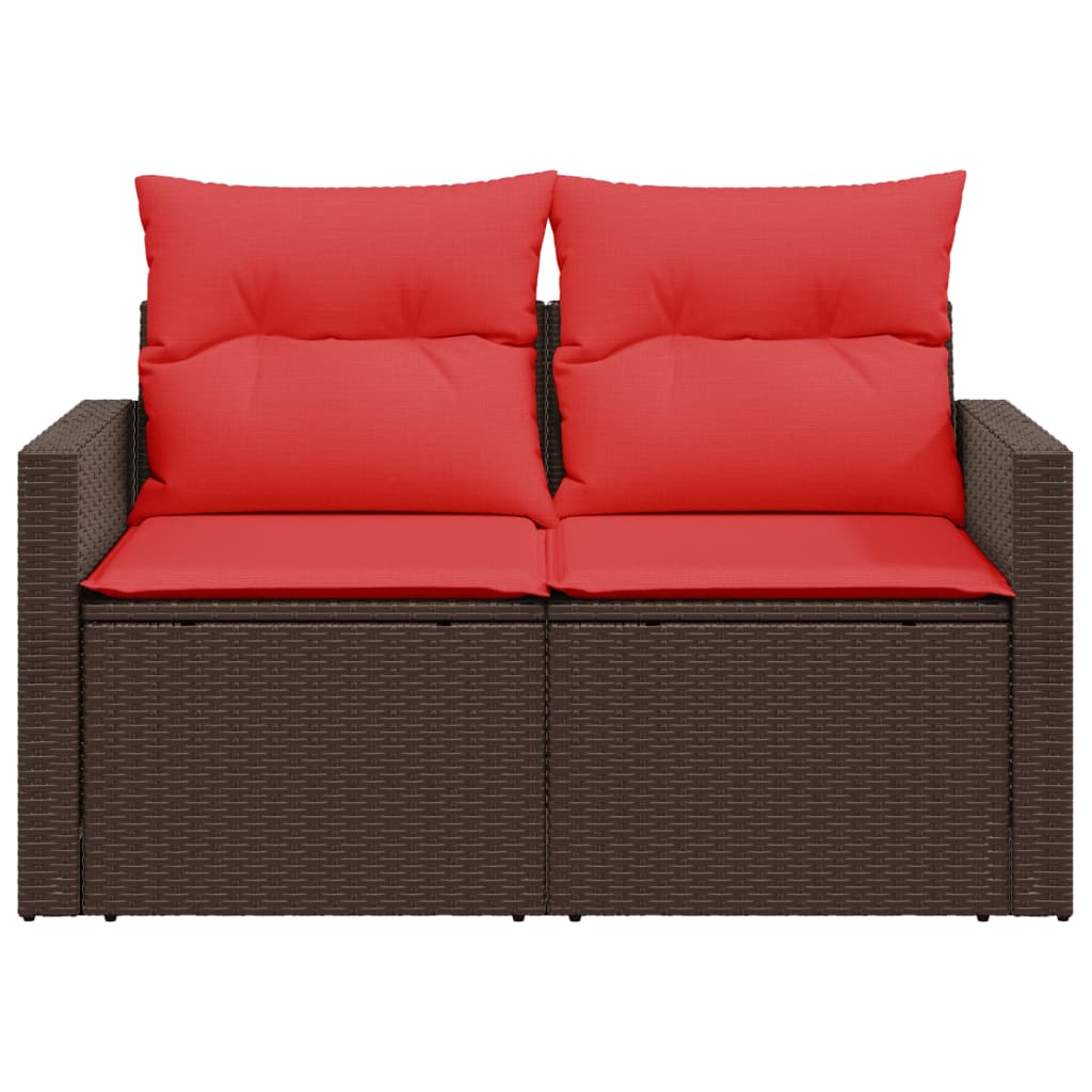 Tuinbank met kussens 2-zits poly rattan bruin is nu te koop bij PeponiXL, paradijselijk wonen!