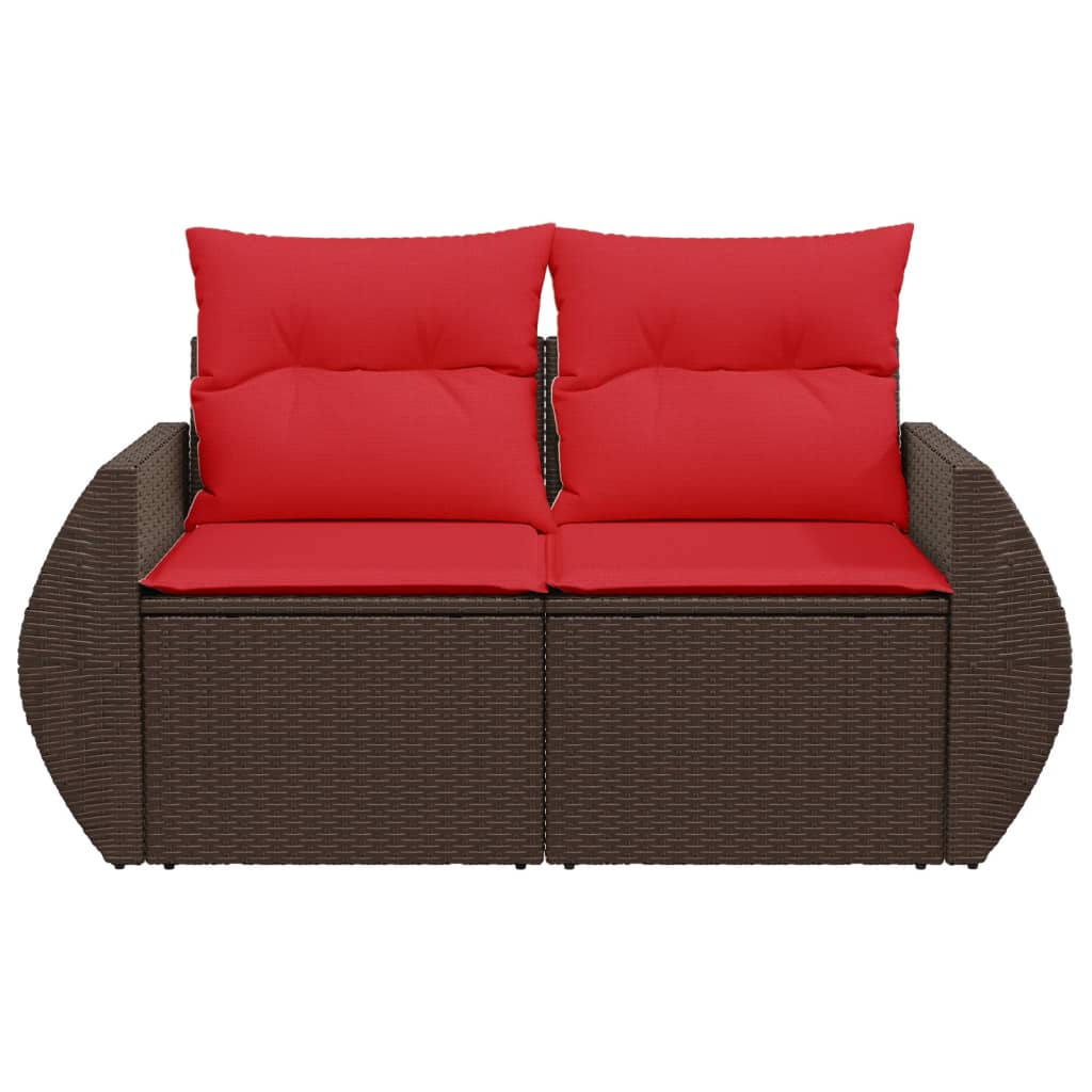 Tuinbank met kussens 2-zits poly rattan bruin is nu te koop bij PeponiXL, paradijselijk wonen!