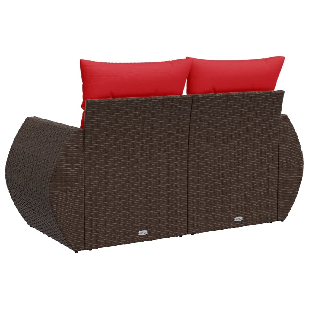 Tuinbank met kussens 2-zits poly rattan bruin is nu te koop bij PeponiXL, paradijselijk wonen!