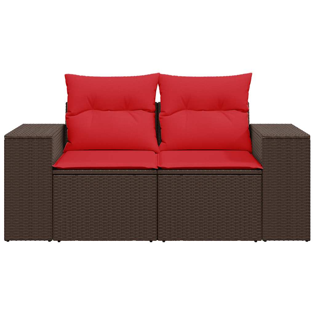 Tuinbank met kussens 2-zits poly rattan bruin is nu te koop bij PeponiXL, paradijselijk wonen!