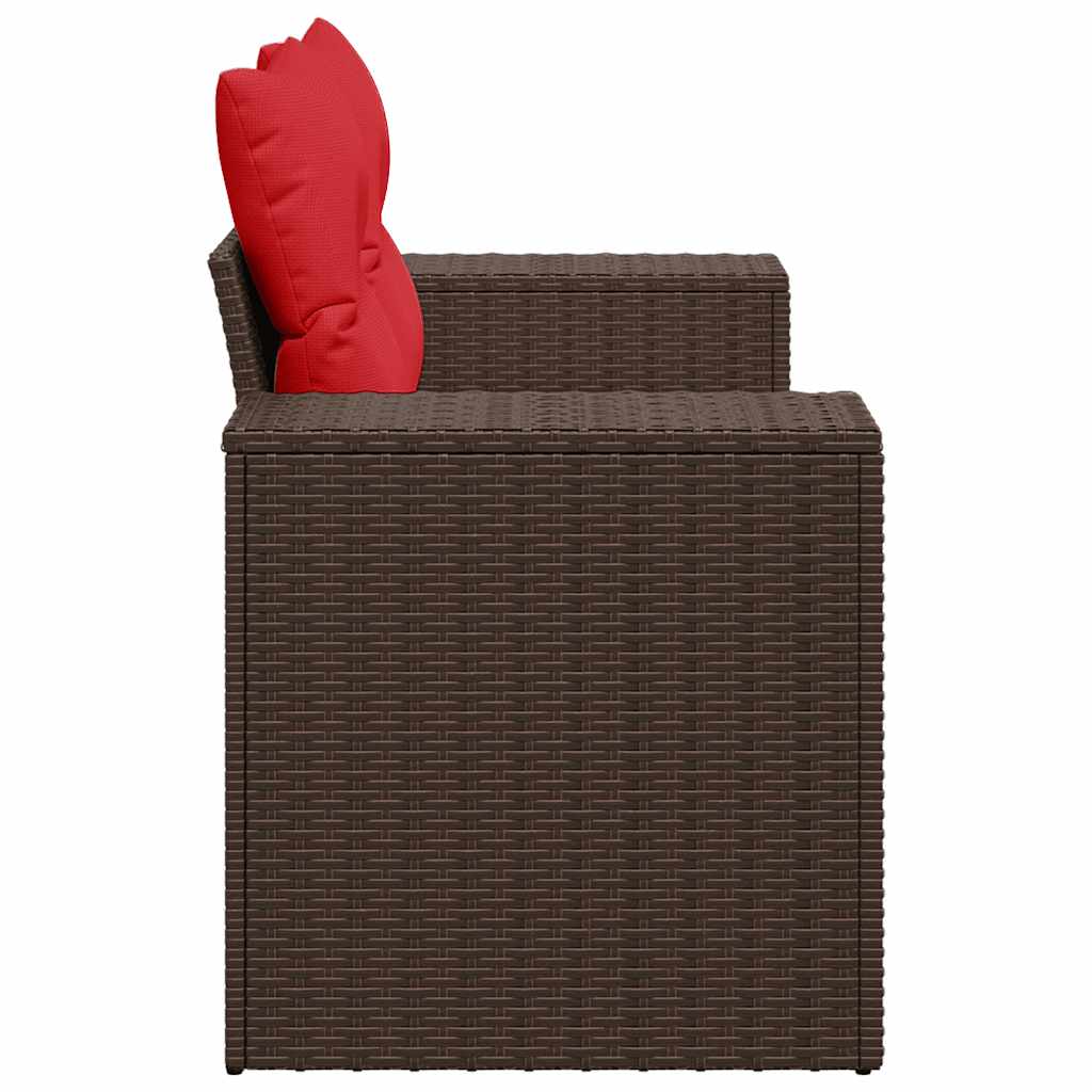 Tuinbank met kussens 2-zits poly rattan bruin is nu te koop bij PeponiXL, paradijselijk wonen!