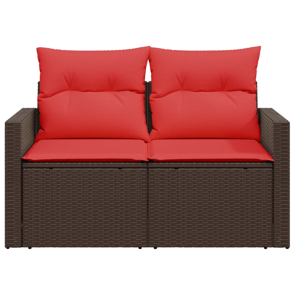 Tuinbank met kussens 2-zits poly rattan bruin is nu te koop bij PeponiXL, paradijselijk wonen!