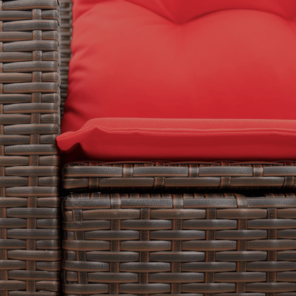 Tuinbank met kussens 2-zits poly rattan bruin is nu te koop bij PeponiXL, paradijselijk wonen!