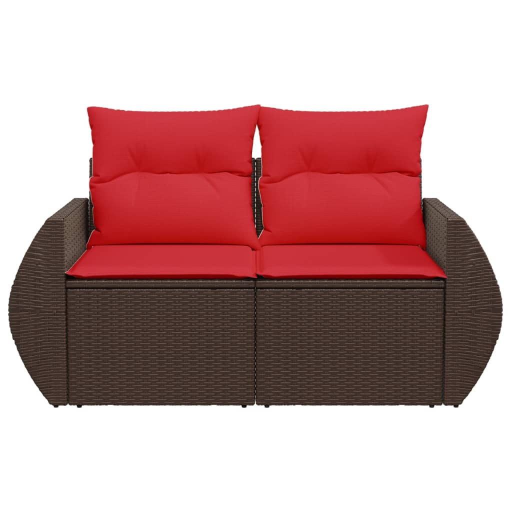 Tuinbank met kussens 2-zits poly rattan bruin is nu te koop bij PeponiXL, paradijselijk wonen!